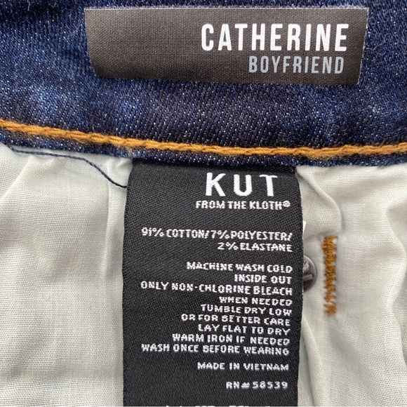 Kut from the Kloth Catherine Mid-Rise Boyfriend Dark Blue Jeans Size 14 NWT - Picture 13 of 14
